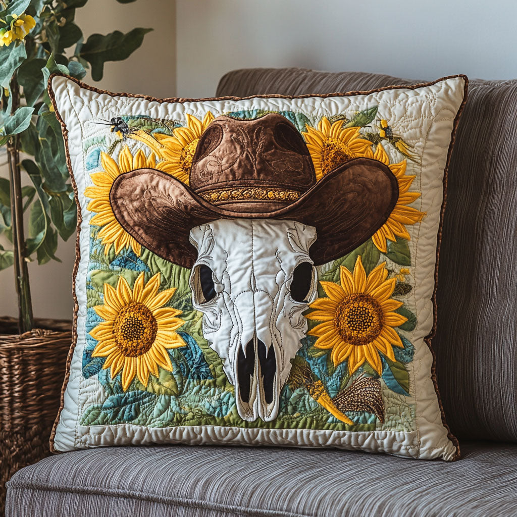 Skull Sunflower CW0707045CL Quilt Pillow Case