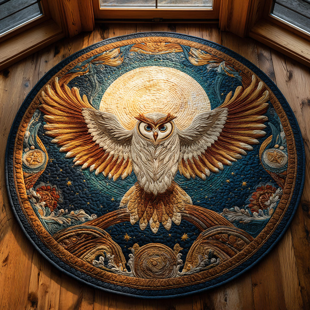 Moonlit Owl CW1108006CL Quilted Round Mat