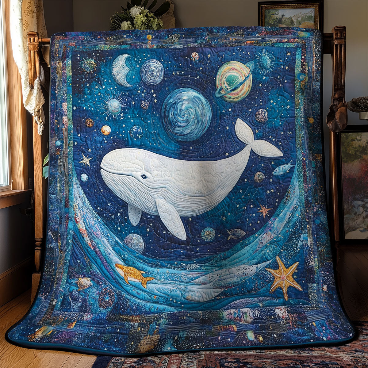 Whale In Magic Galaxy WY1802029CL Quilt