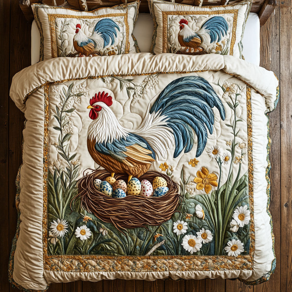 Rustic Rooster Garden WY0204042CL Duvet Cover Set