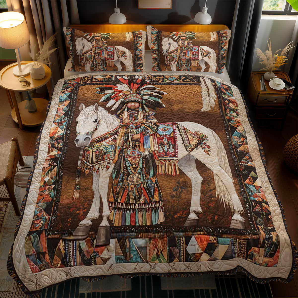 Native Gnome And Horse WN2101042CL Duvet Cover Set