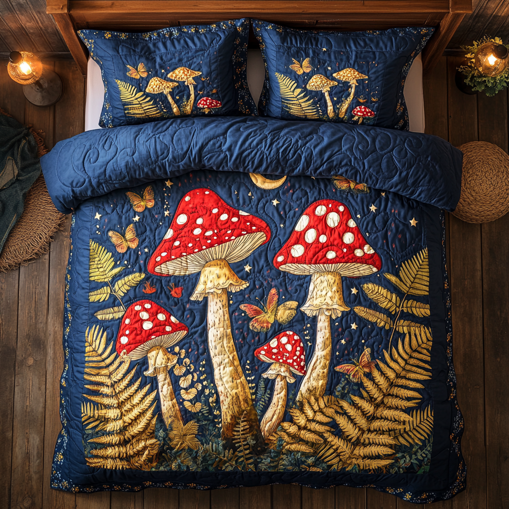 Midnight Mushroom Forest WY3012044CL Duvet Cover Set