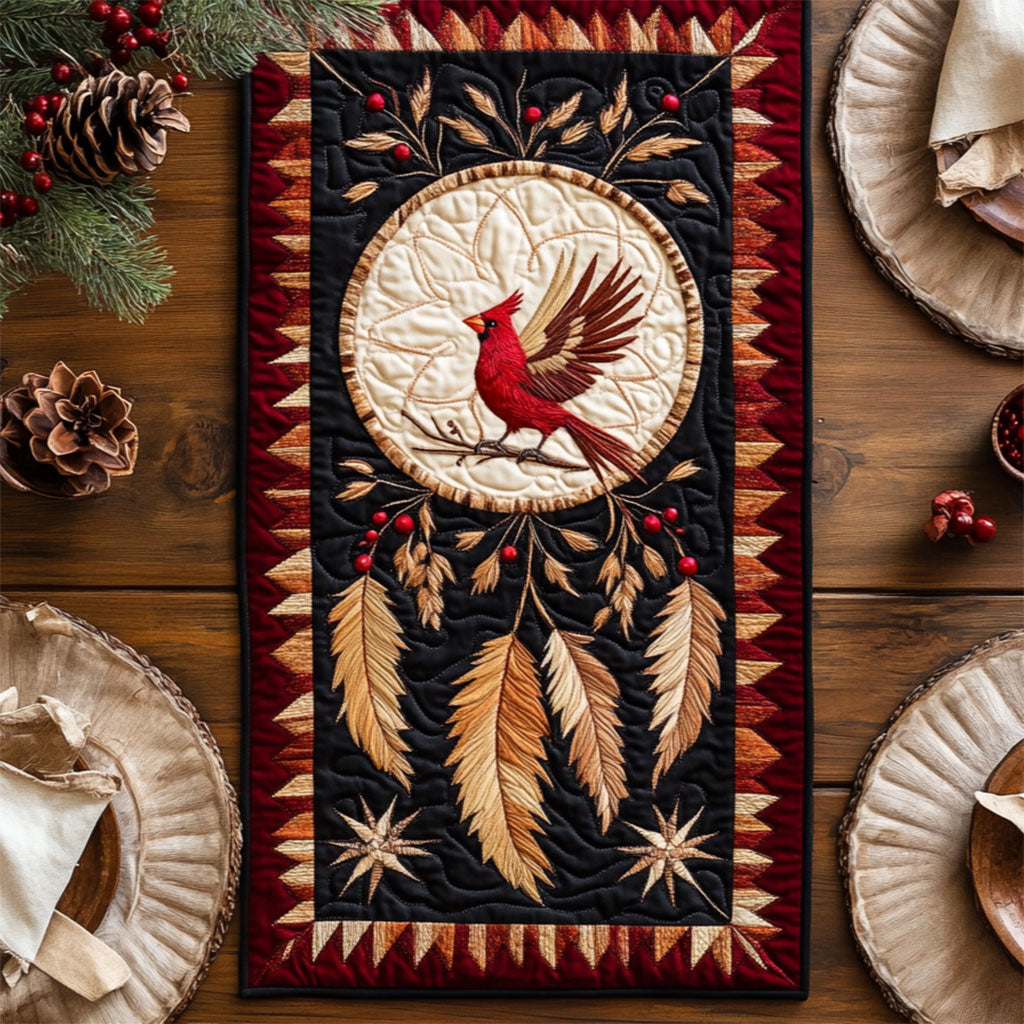 Dreamcatcher Cardinal WY2504028CL Quilted Table Runner