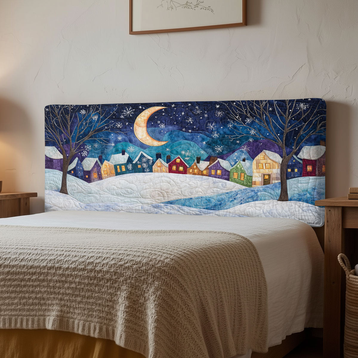 Silent Snowfall CP0501043CL Quilted Headboard Slipcover