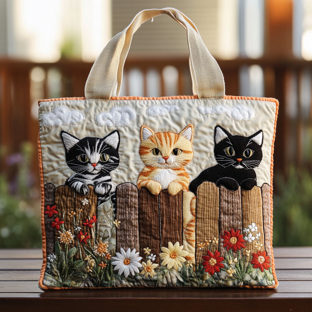 Paws Blossom CW0110014CL Quilted Tote Bag