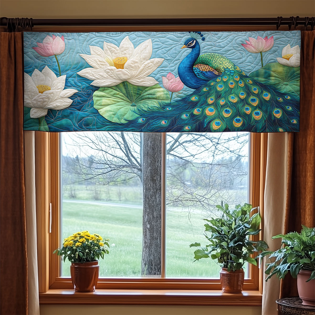 Majestic Peacock WX0905033CL Quilted Valance