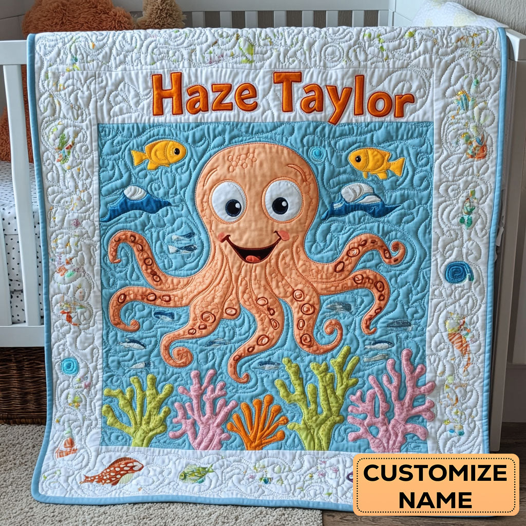 Little Octopus WN2907071CL Personalized Baby Quilt