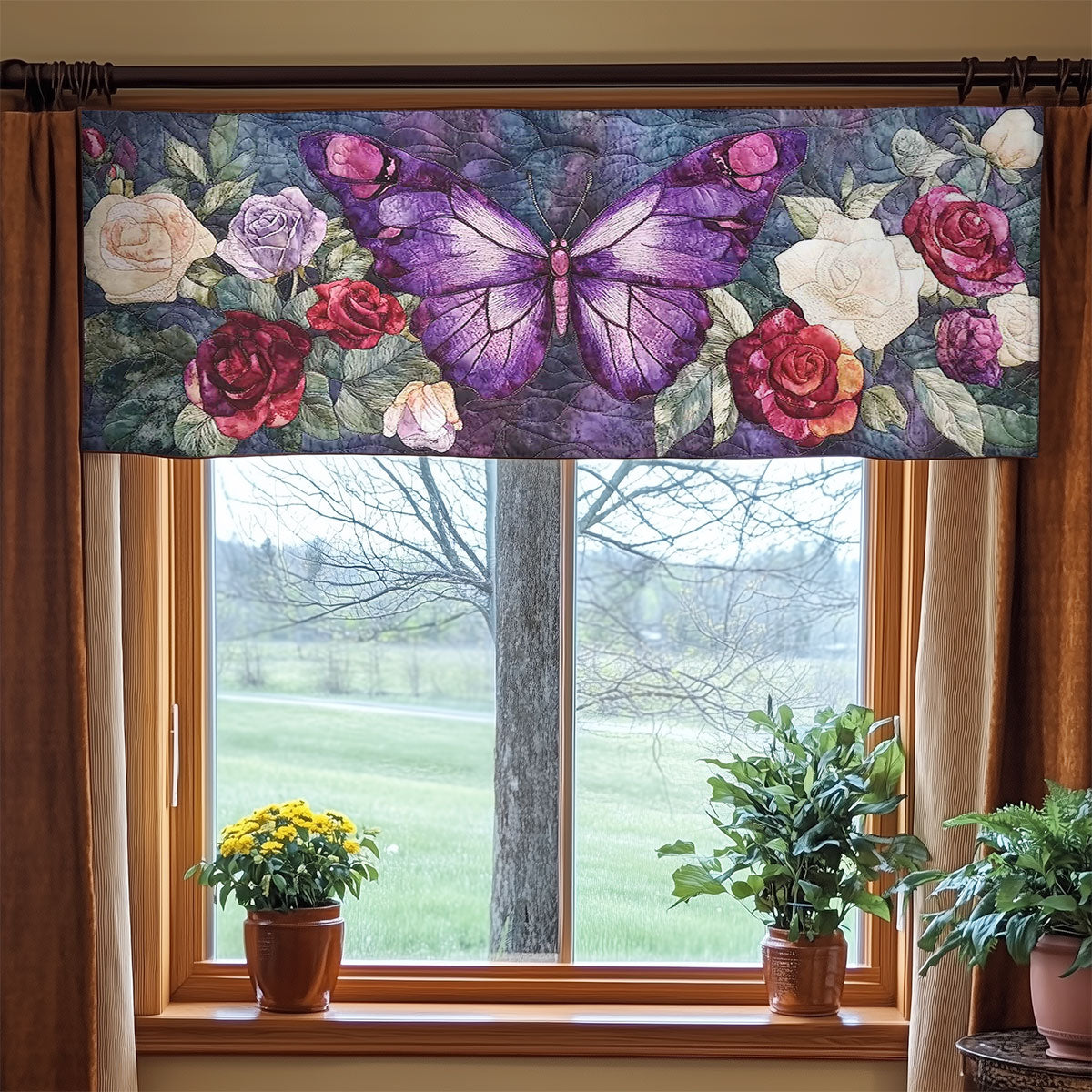Ethereal Butterfly WN2003002CL Quilted Valance