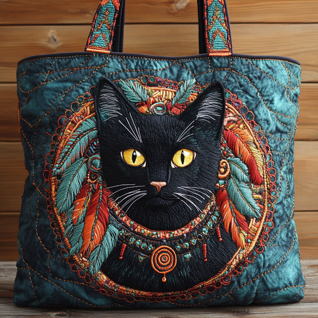 Tribal Cat CW1201083CL Quilted Tote Bag