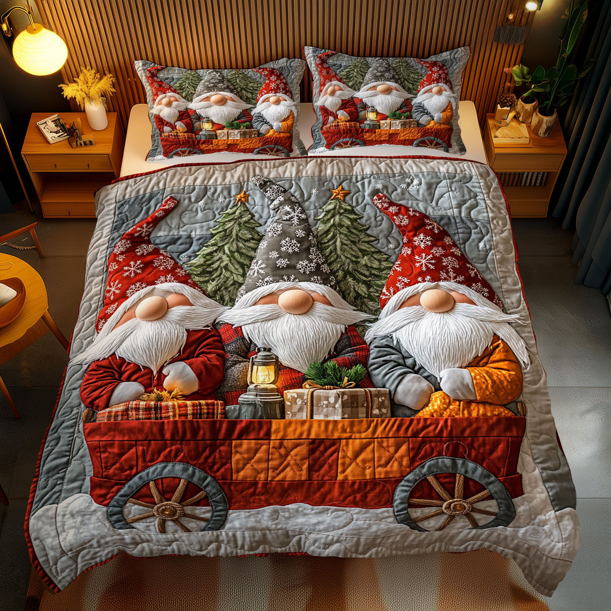 Cozy Gnome Christmas WG2509005CL Duvet Cover Set