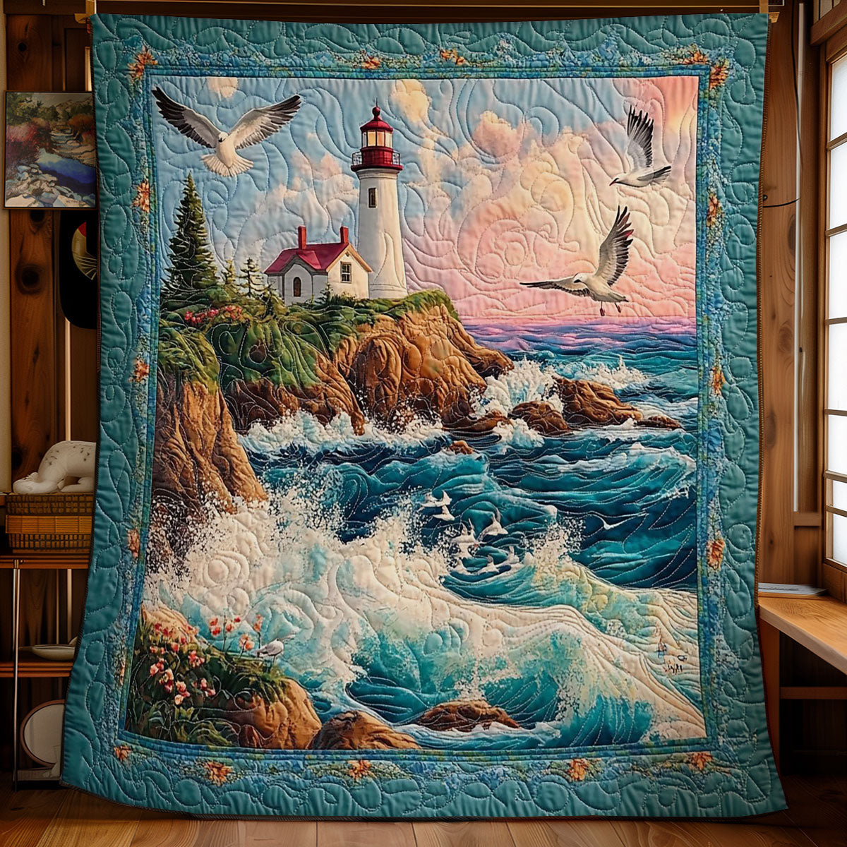 Peaceful Lighthouse Beside Sea WY2103064CL Quilt