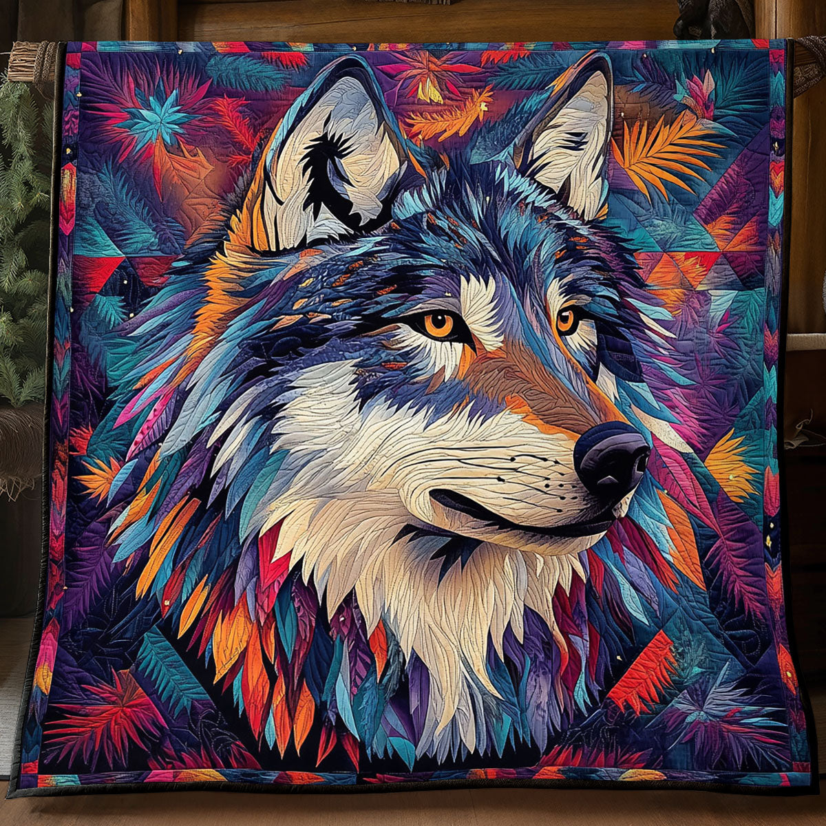 Geometric Wolf WP1905020CL Quilt