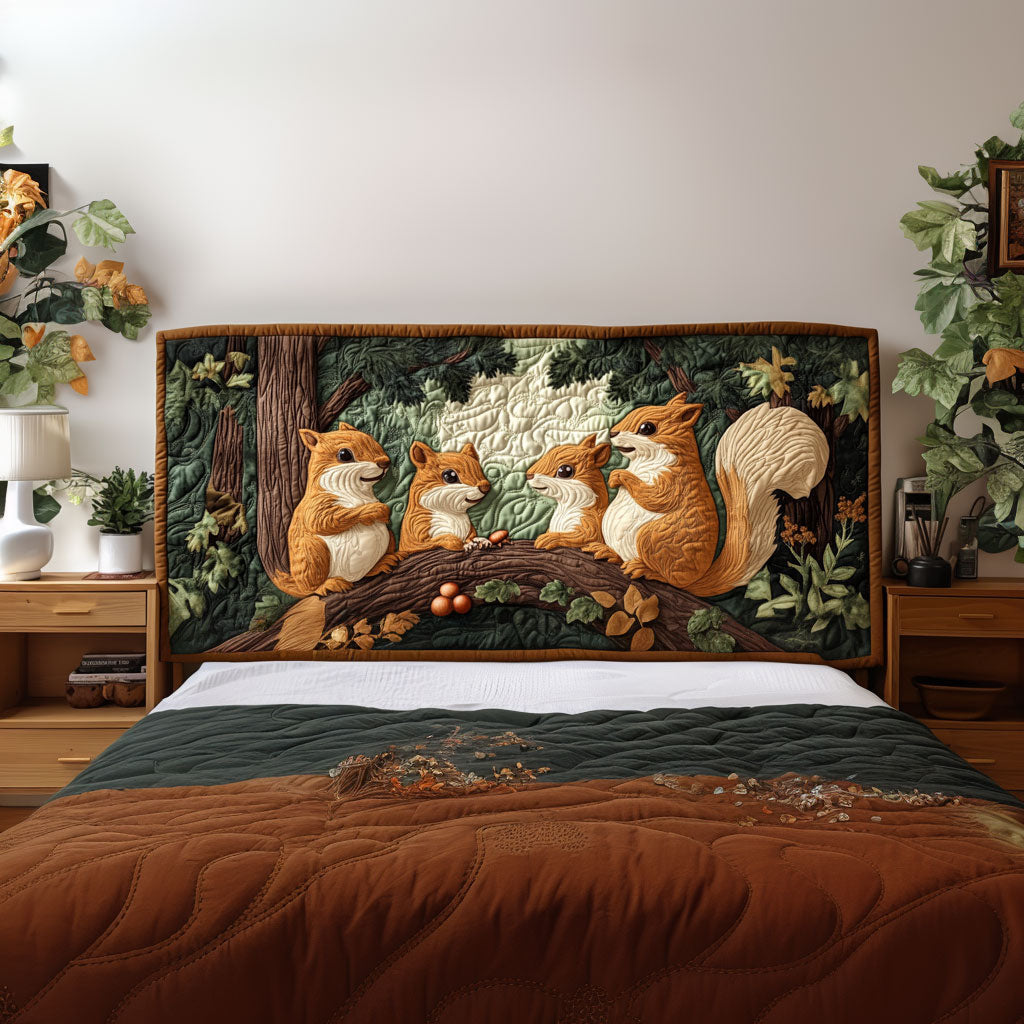 Autumn Squirrel KL0201028CL Quilted Headboard Slipcover
