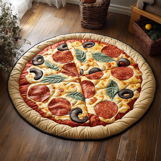 Pizza Lover CP1006048CL Quilted Round Mat