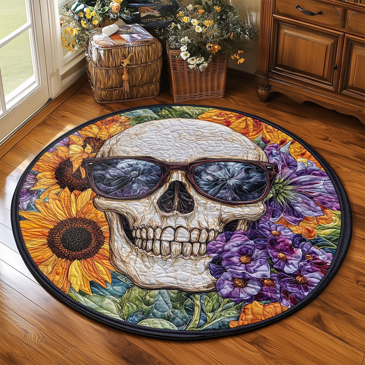 Skull Serenade WP2304020CL Quilted Round Mat