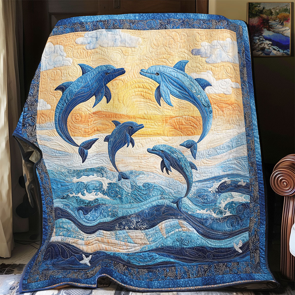 Dolphin Family WY2103040CL Quilt