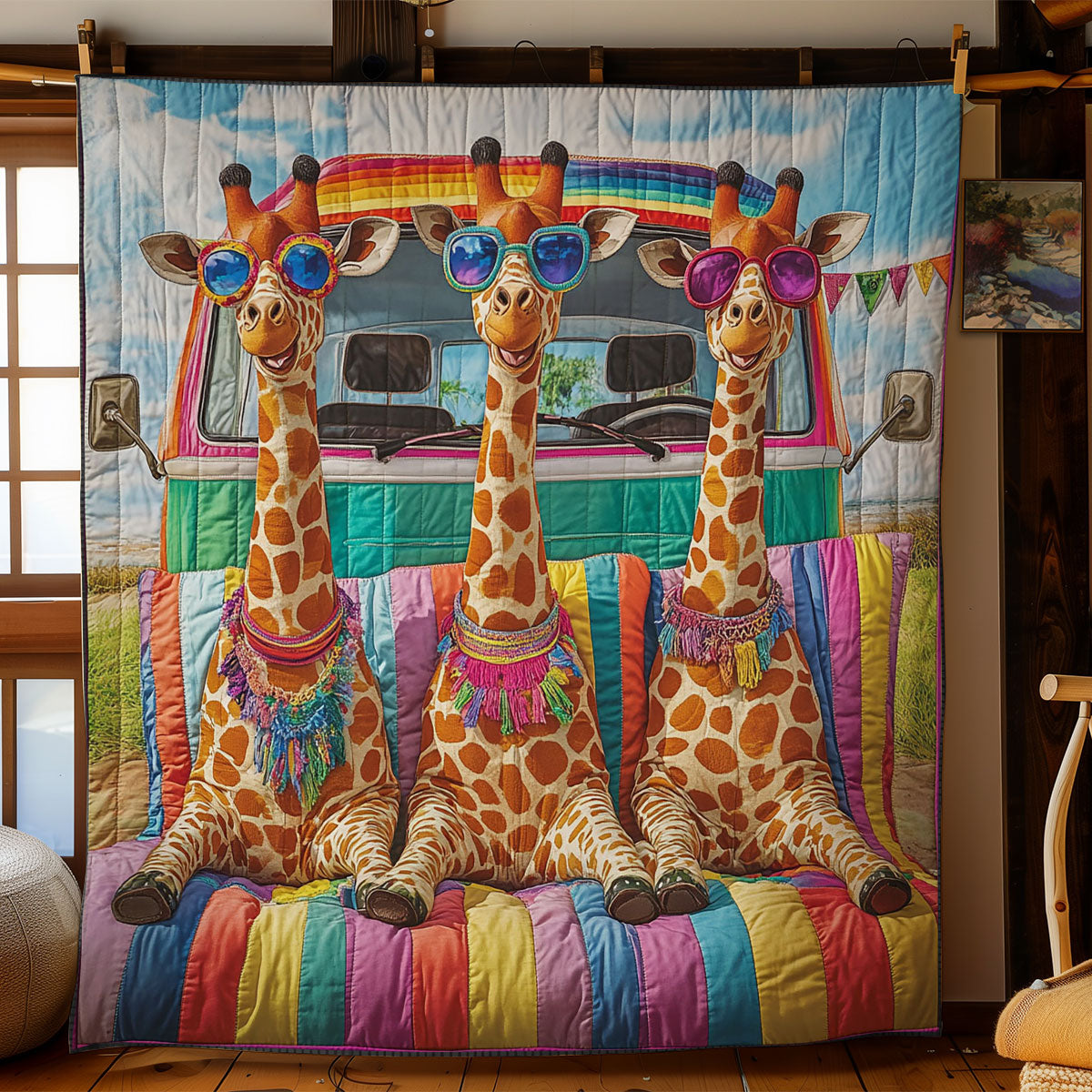 Hippie Giraffe CW2205376CL Quilt