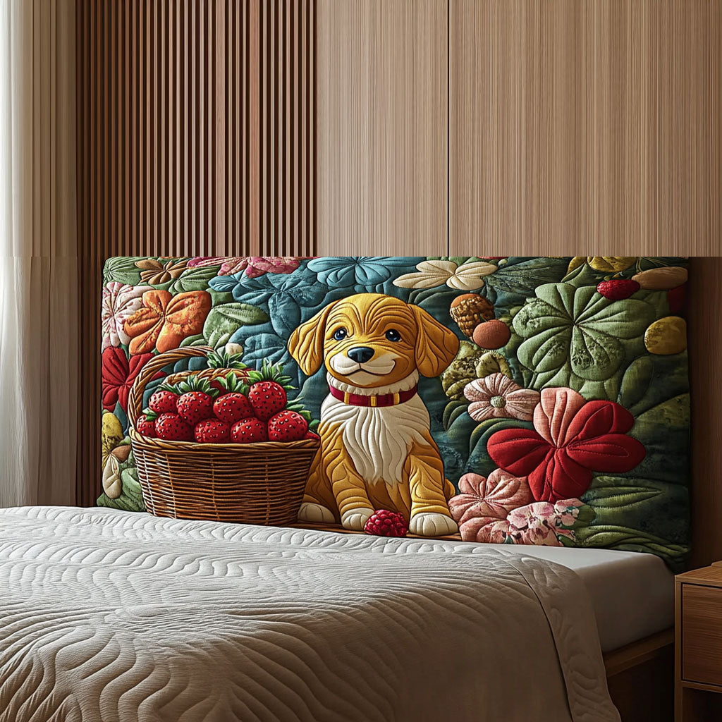 Dog In The Garden QA2212009CL Quilted Headboard Slipcover