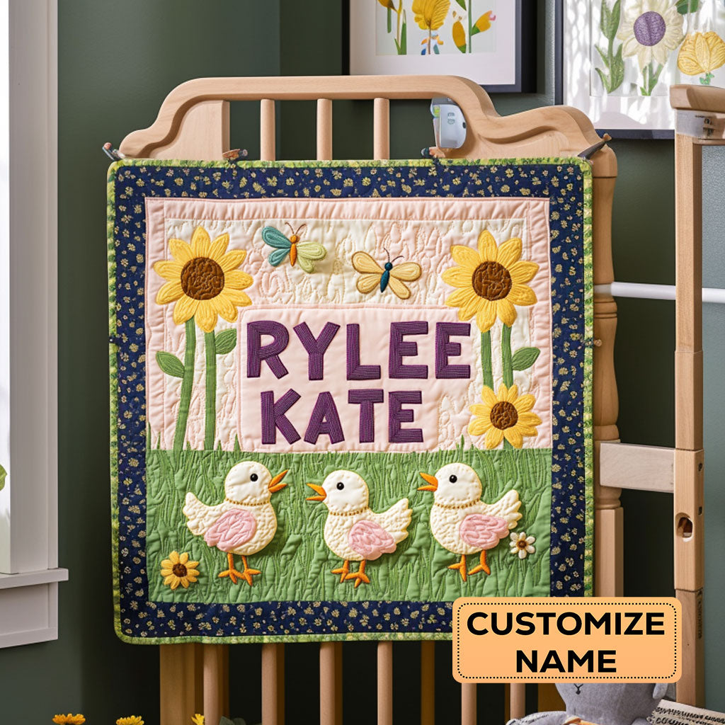 Buttercup Bloom WY2907027CL Personalized Baby Quilt