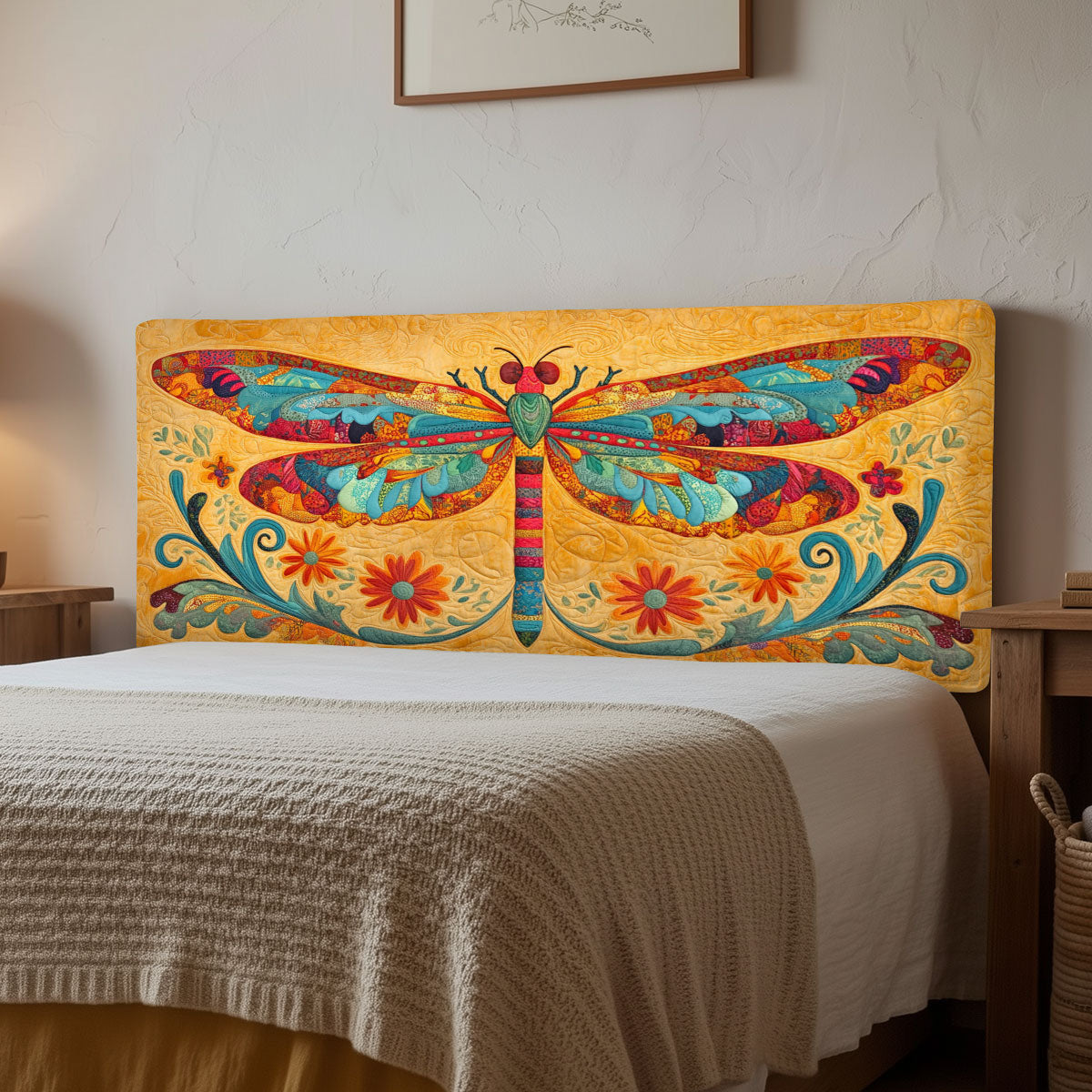 Folkart Dragonfly WJ1212020CL Quilted Headboard Slipcover