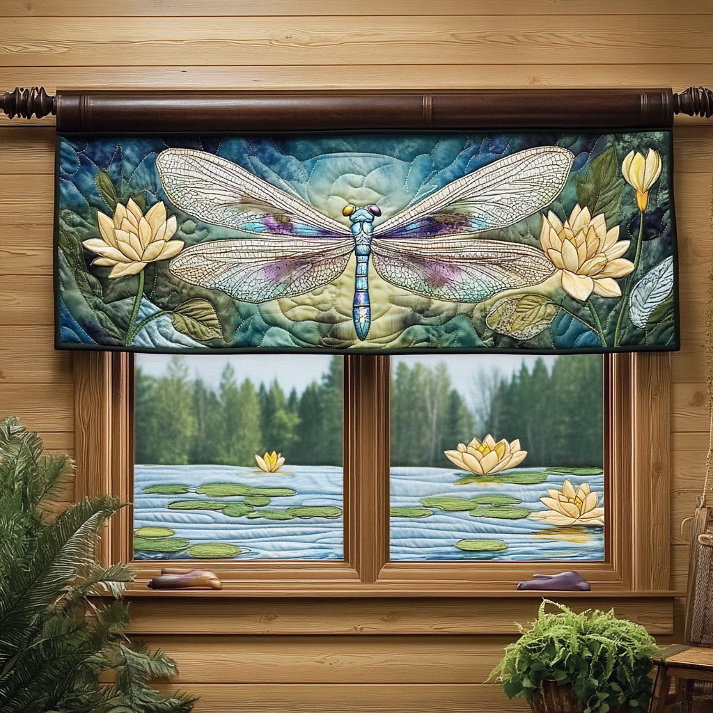 Lotus Dragonfly WJ2103065CL Quilted Valance
