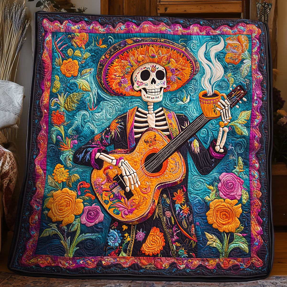 Guitar Skull WX0406025CL Quilt