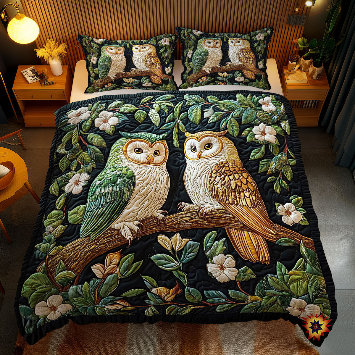 Couple Owl In Forest WY2512039CL Duvet Cover Set