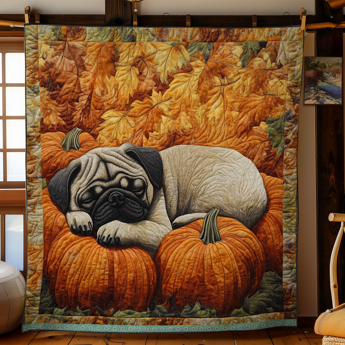 Adorable Pug WX2203001CL Quilt