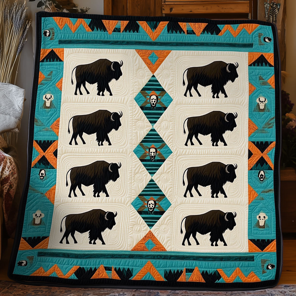 Bison Native American WX0406006CL Quilt