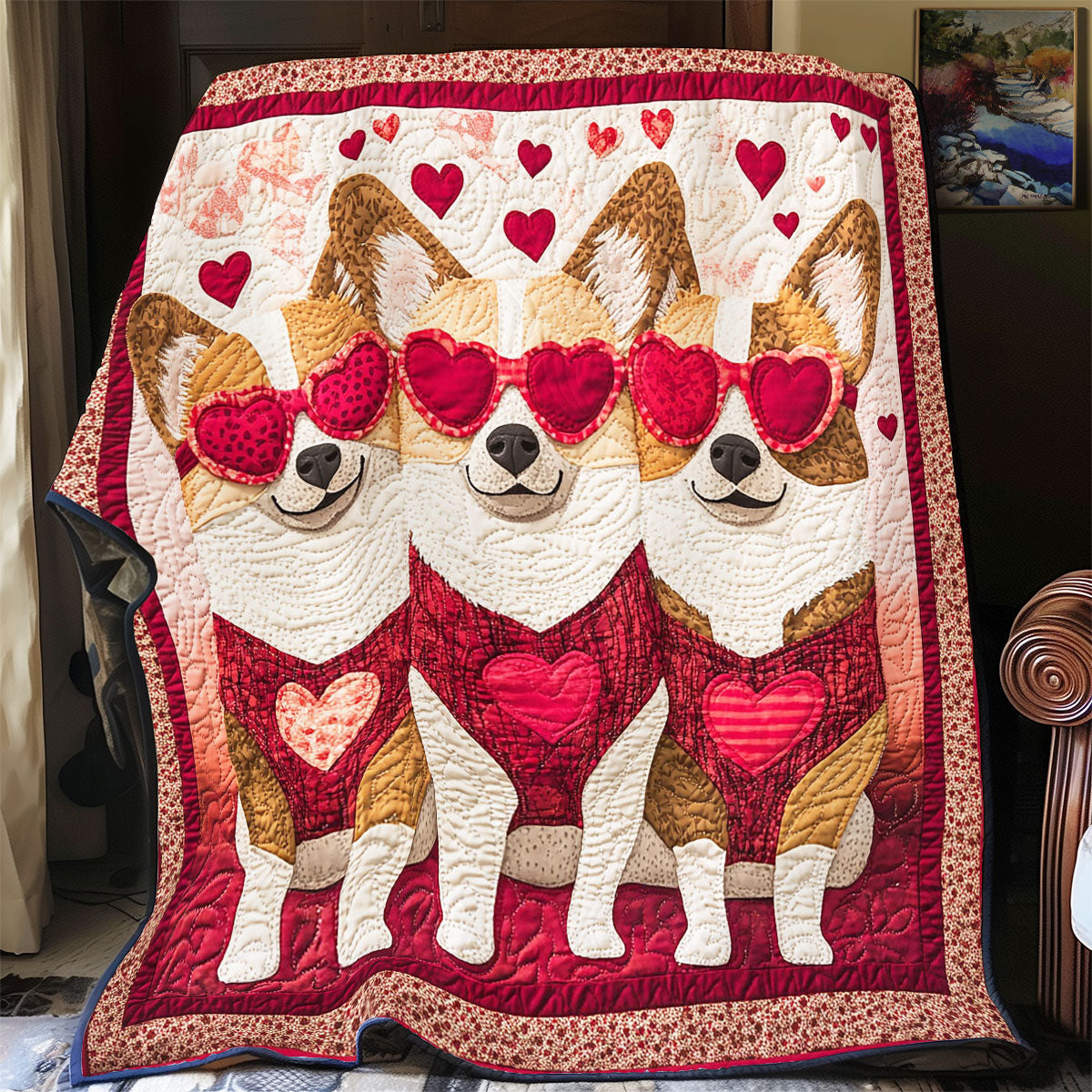 Valentine Corgi WY0901061CL Quilt