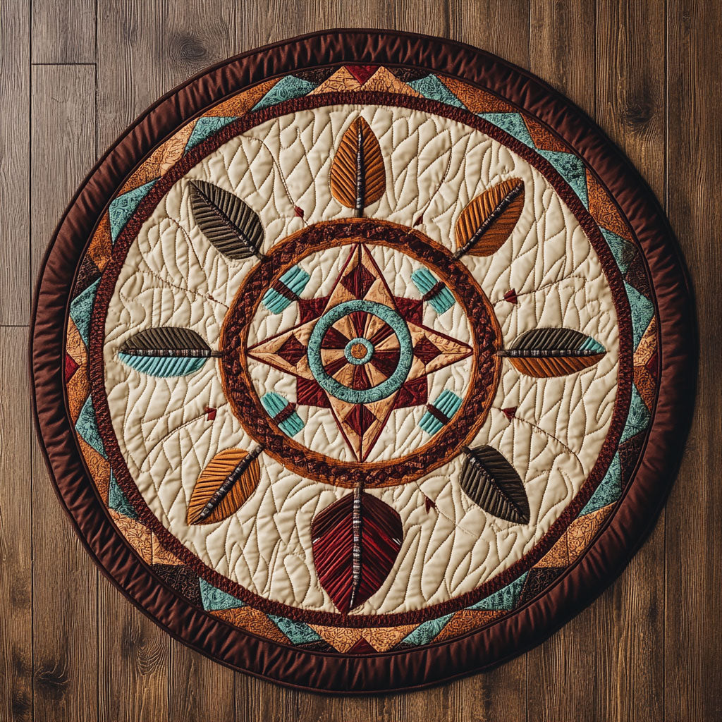 Sacred Native Circle WN1407076CL Quilted Round Mat