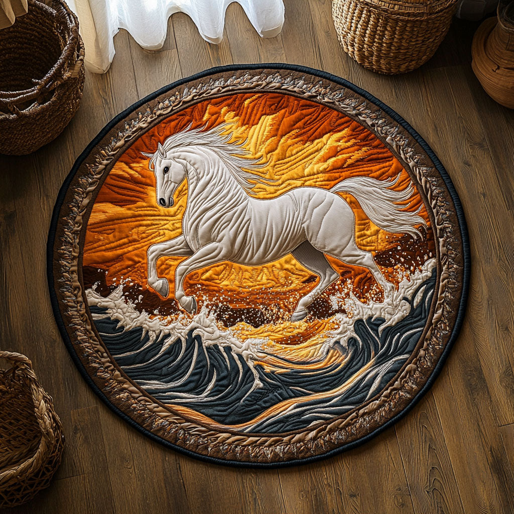 Gallop In Sun Wave WY2305010CL Quilted Round Mat