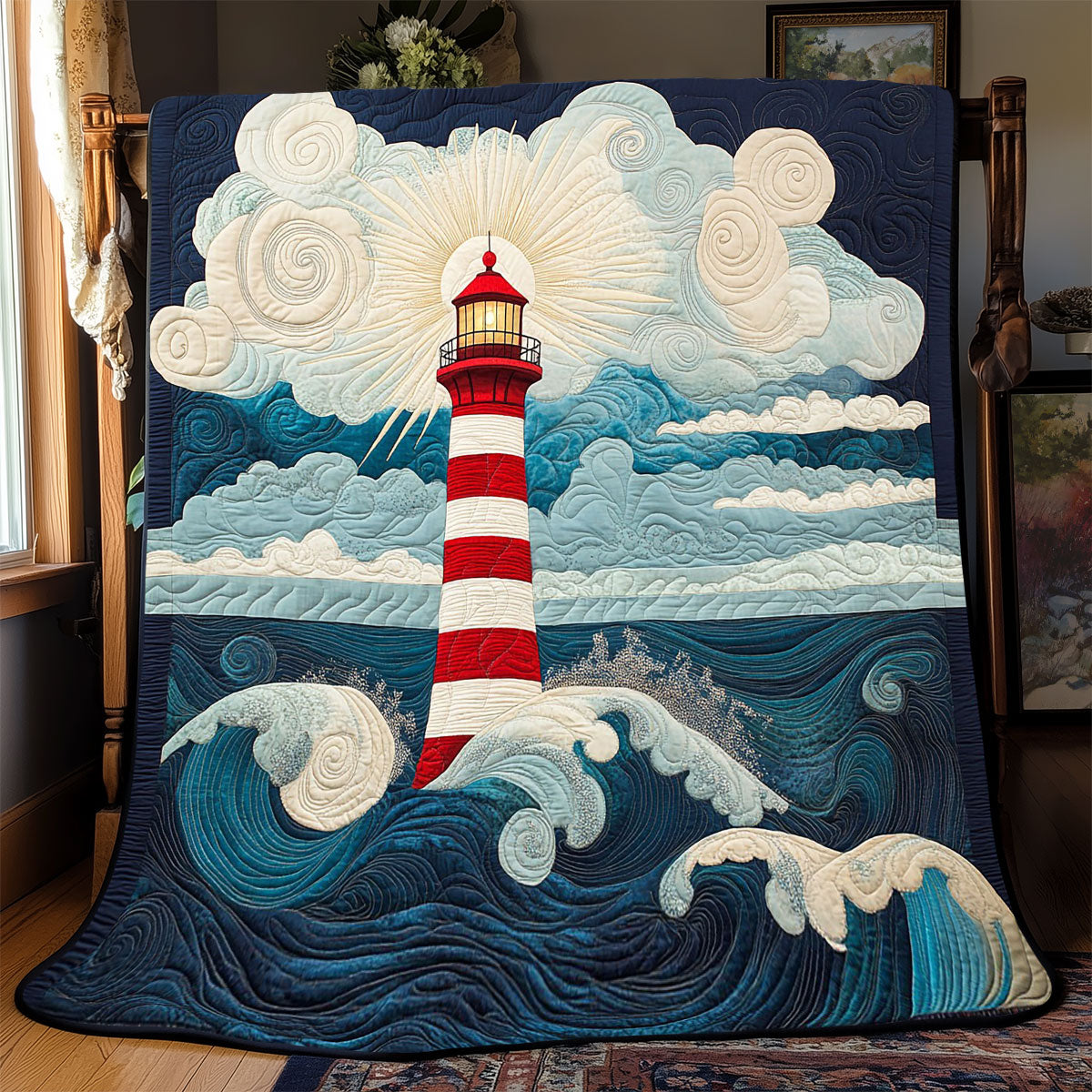 Lighthouse Storm WP2103005CL Quilt