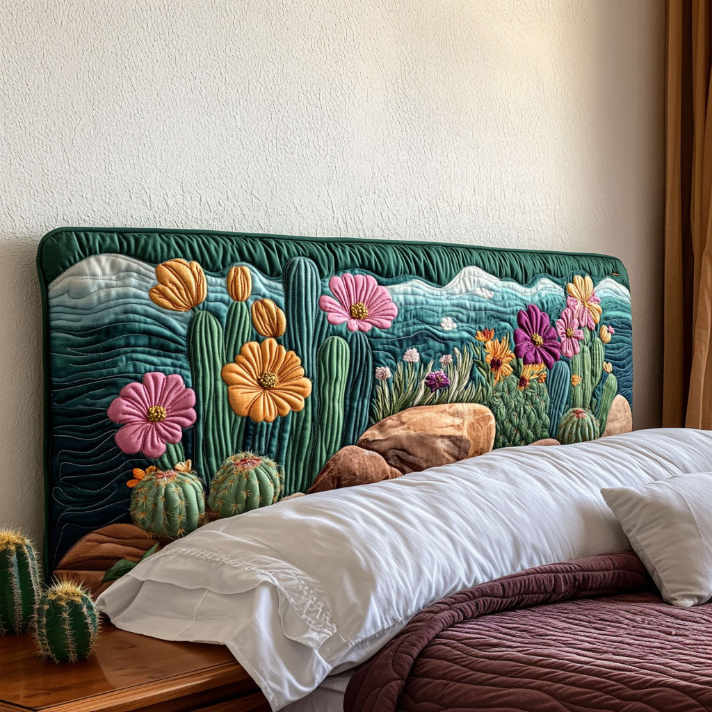 Blooming Cactus Valley KL0201033CL Quilted Headboard Slipcover