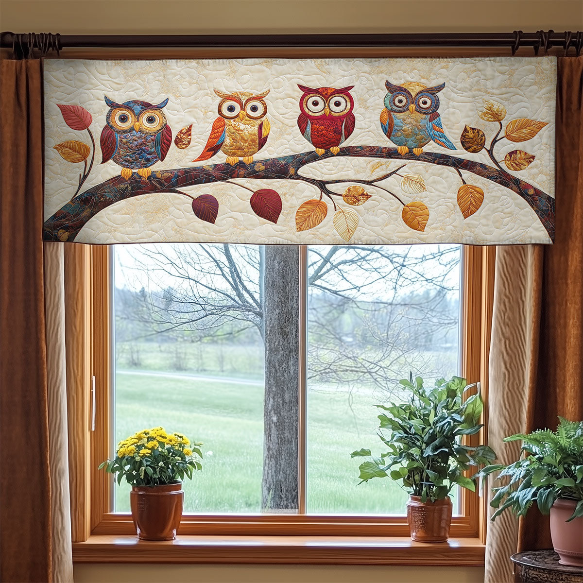 Owl Tree WX2203161CL Quilted Valance