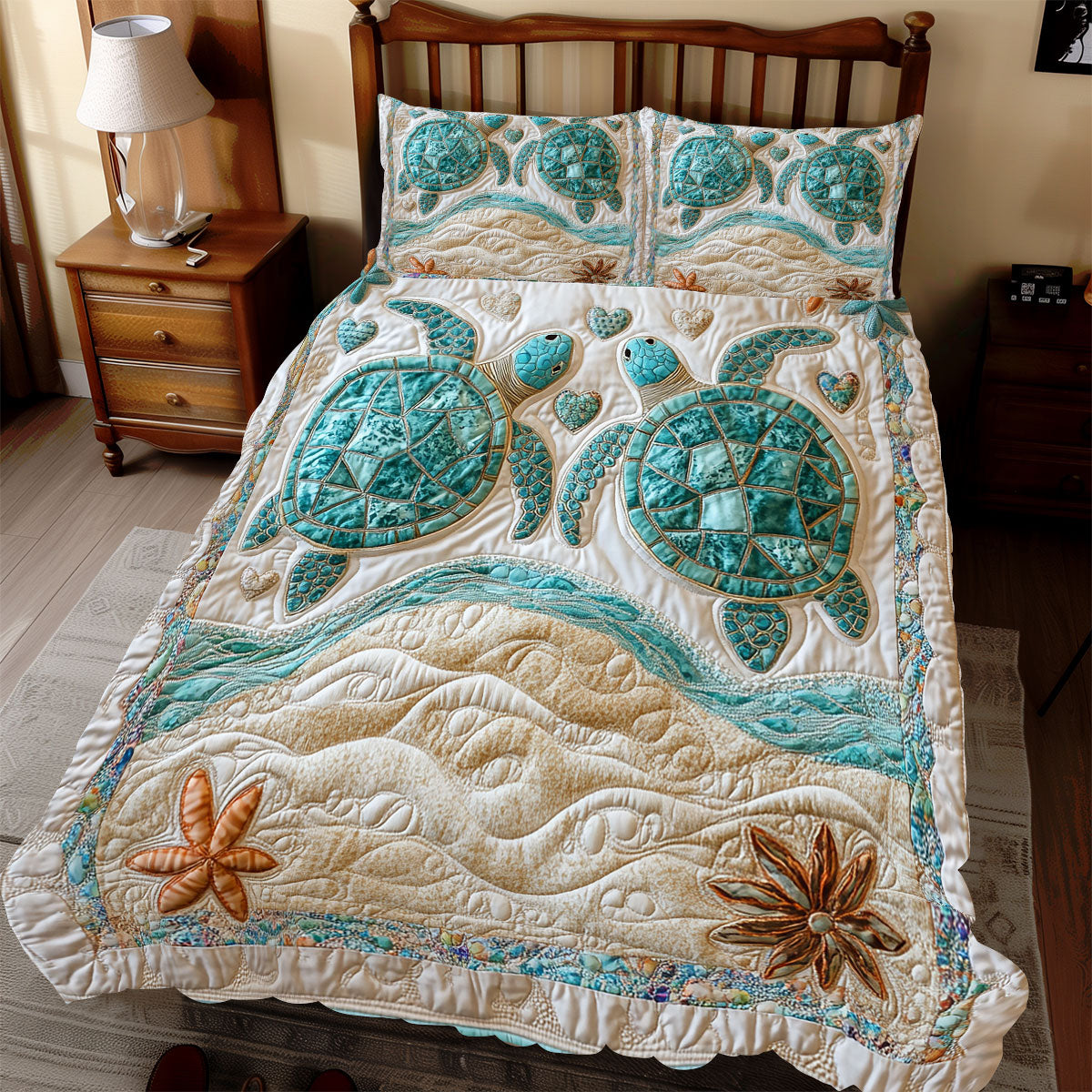 Turtle In Sand WX1212096CL Duvet Cover Set