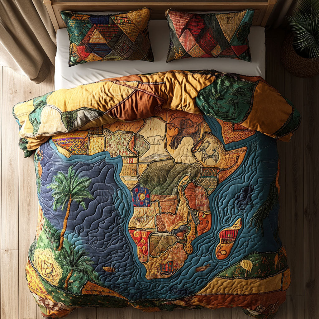 African Map Dreams CP0808093CL Duvet Cover Set