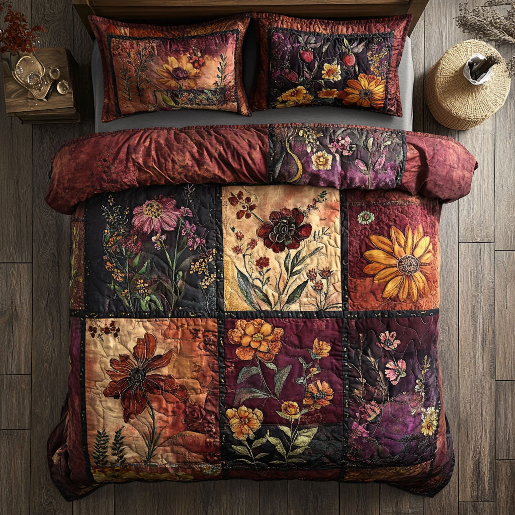 Antique Floral Patchwork WU2502009CL Duvet Cover Set