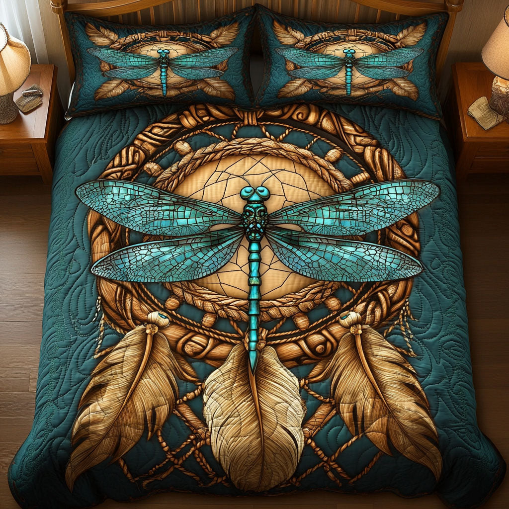 Antique Turquoise Dragonfly WU2702032CL Duvet Cover Set