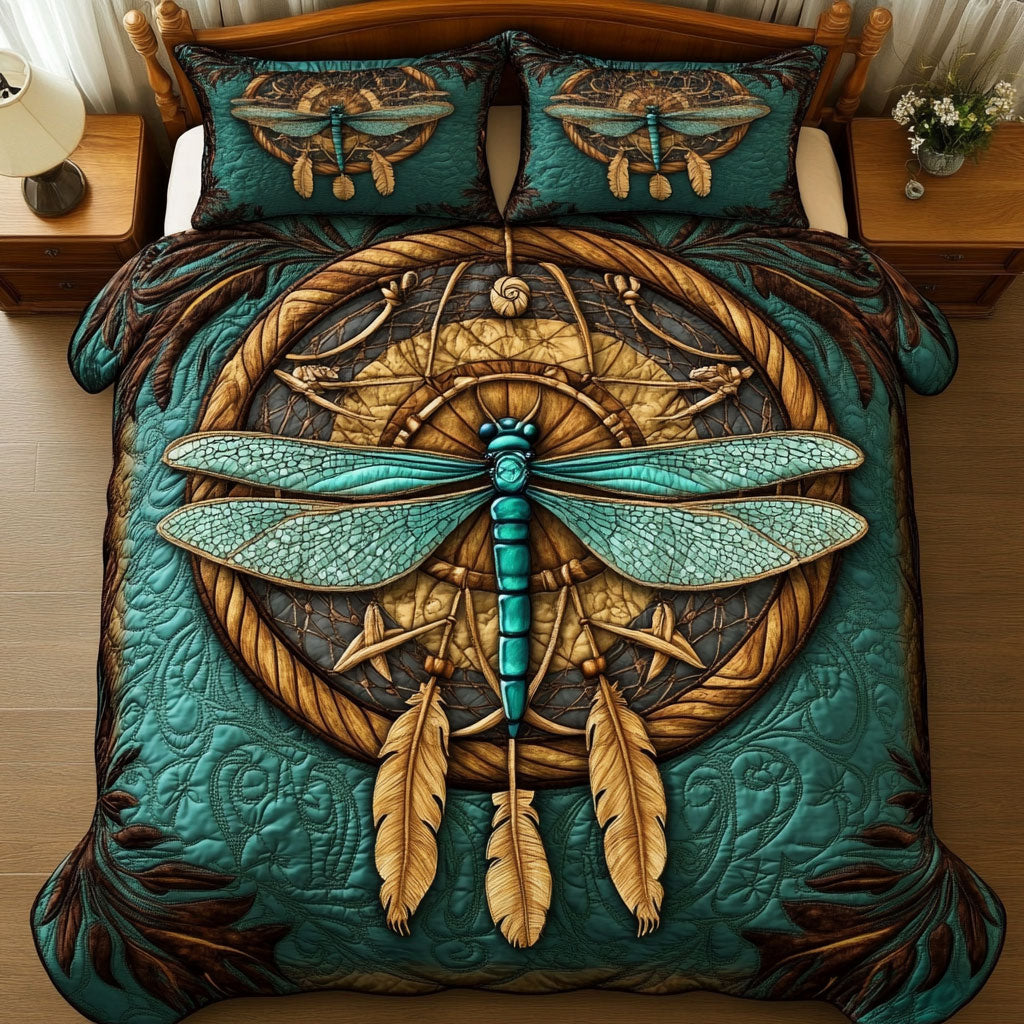 Antique Turquoise Dragonfly WU2702033CL Duvet Cover Set