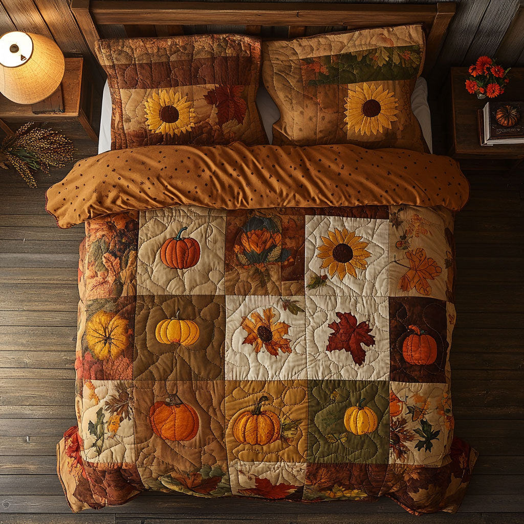 Autumn Pumpkin Patchwork WU2403014CL Duvet Cover Set