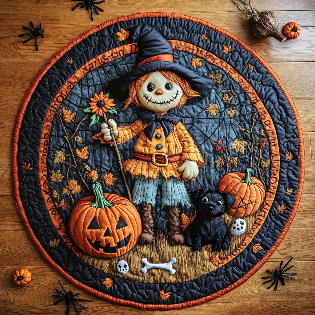 Autumn Scarecrow Tales WN0508002CL Quilted Round Mat