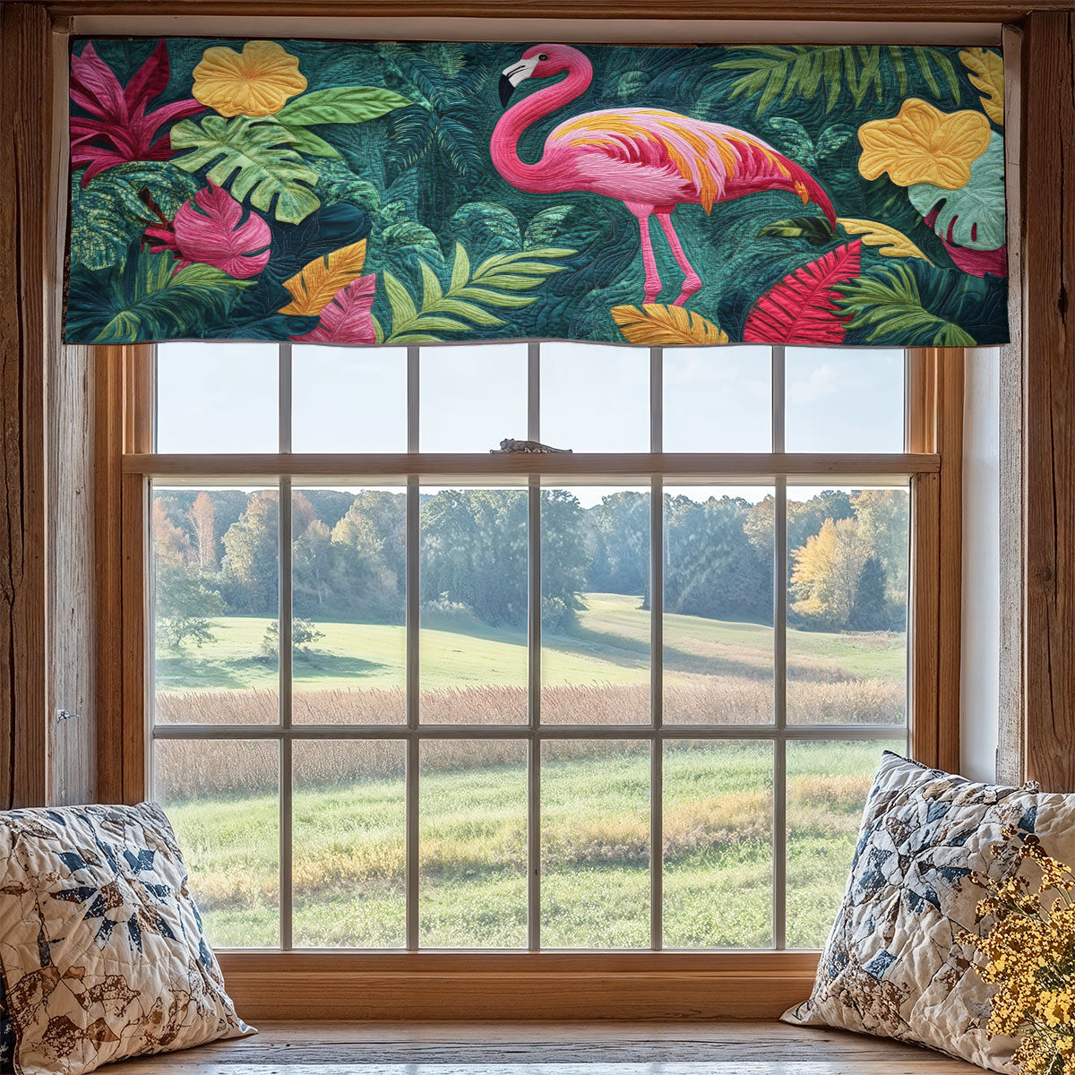 Flamingo Forest WX2205022CL Quilted Valance