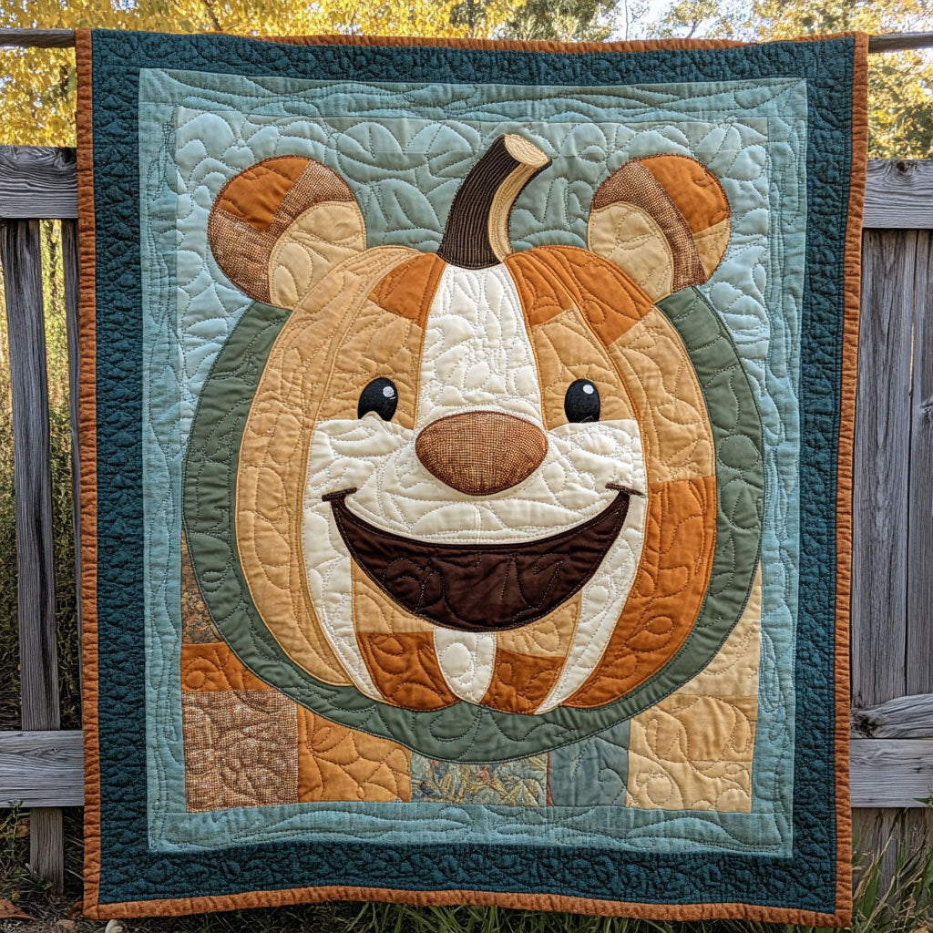 Happy Pumpkin Bear WN2608043CL Quilt