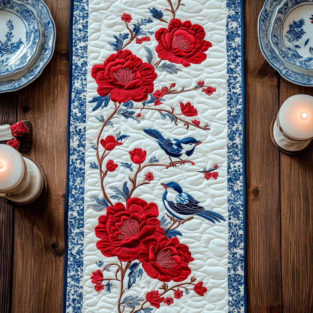 Blooming Bird CW1005056CL Quilted Table Runner