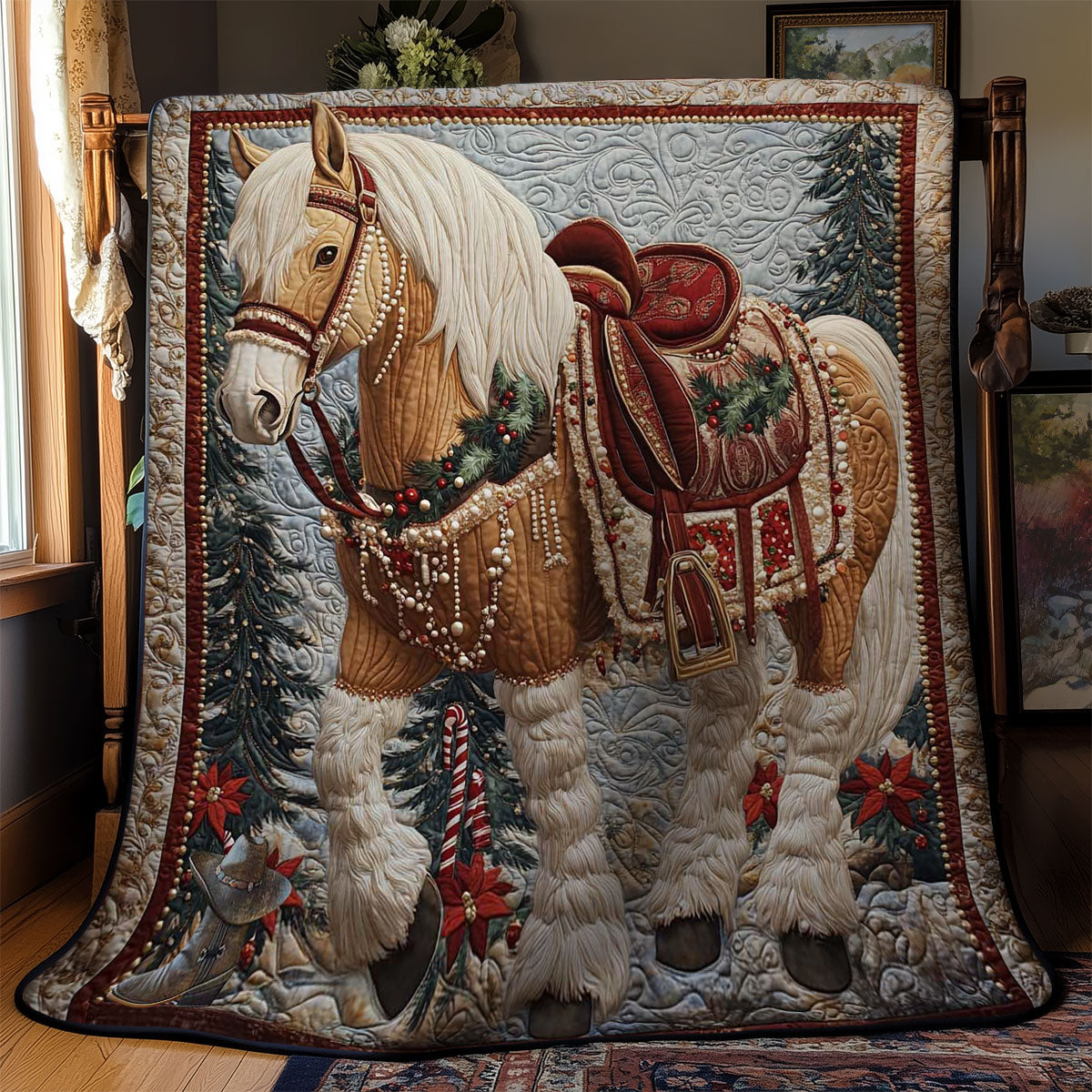 Christmas Blessing Horse WN2911026CL Quilt