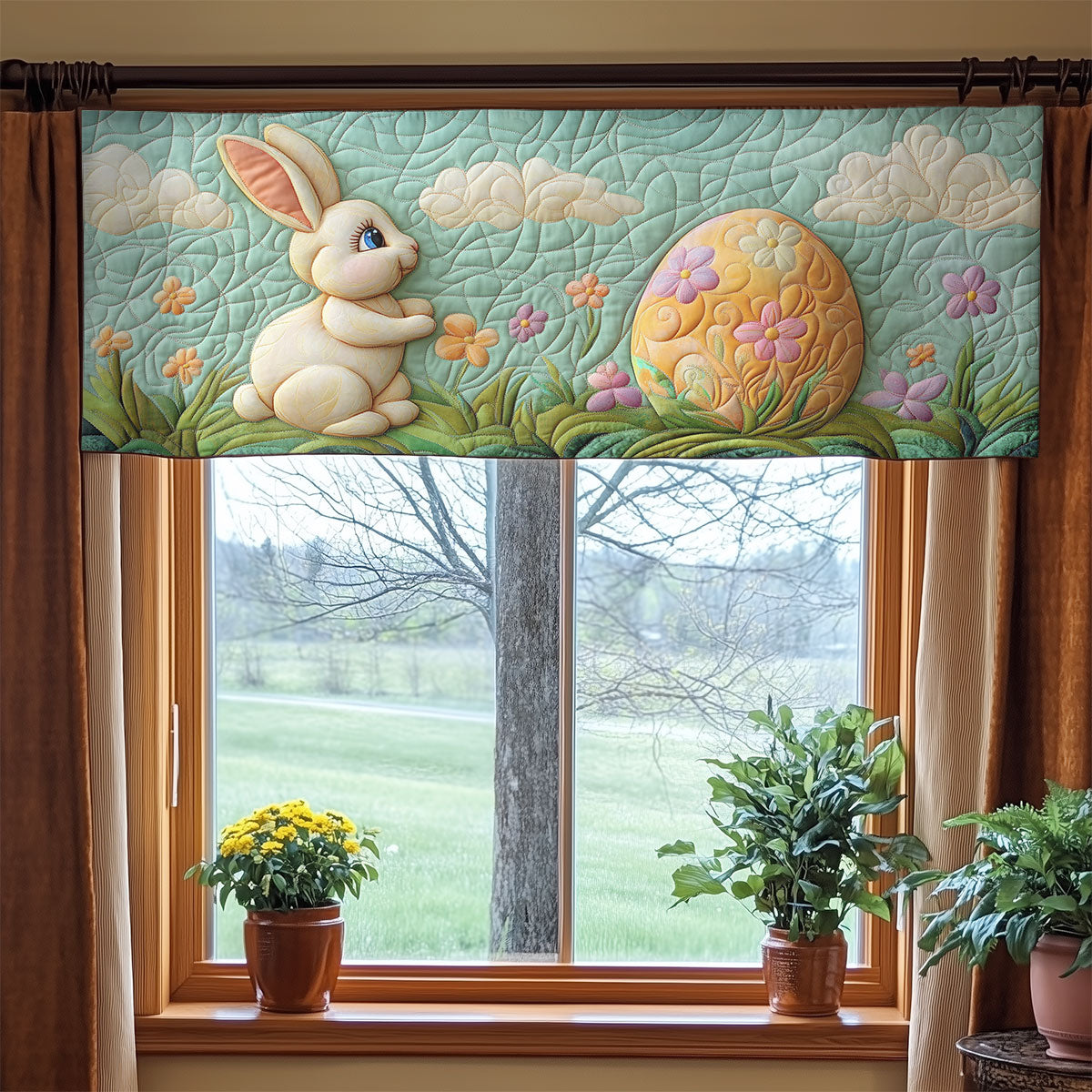 Adorable Bunny WX2003081CL Quilted Valance