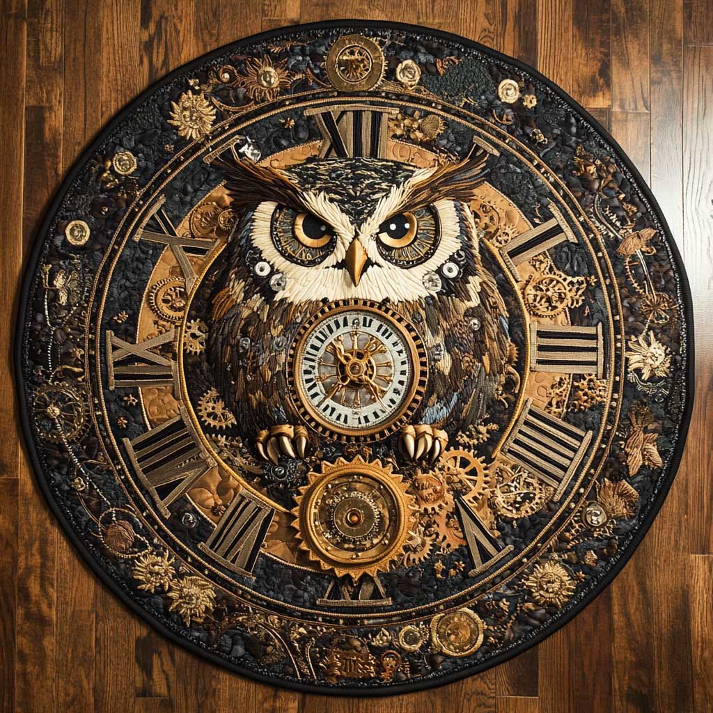 Engineer Owl WN0905057CL Quilted Round Mat