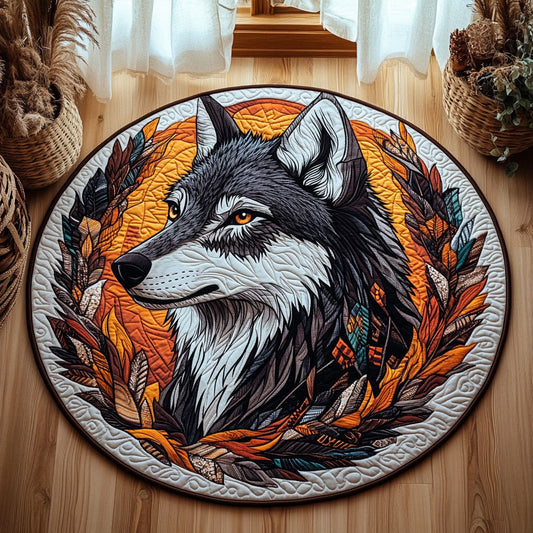 Native Wolf WJ0605028CL Quilted Round Mat