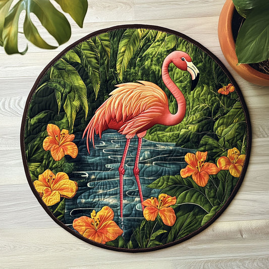 Flamingo Tropic CW1006023CL Quilted Round Mat